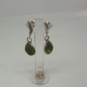 Earring with green enamel