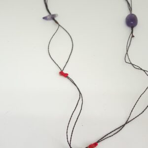 Necklace with square amethyst