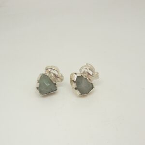 Earring with aquamarine 12x9mm.